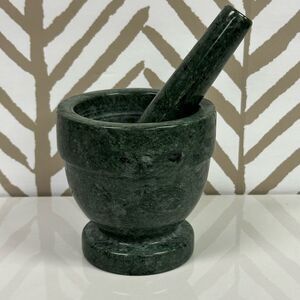 Vintage Green Marble Mortar & Pestle Very Heavy